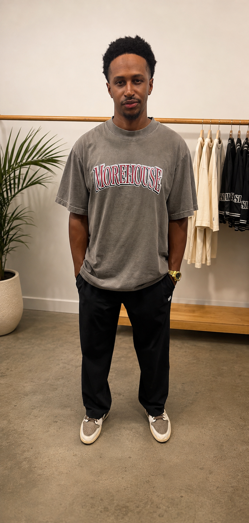 MOREHOUSE OVERSIZE GREY TEE